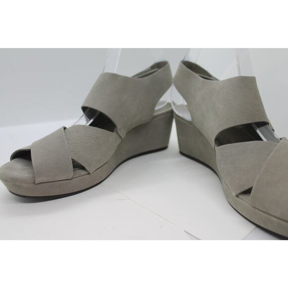Nurture Gray Suede Sairyn Wedge Heel Sandals sz 9M - Picture 2 of 5